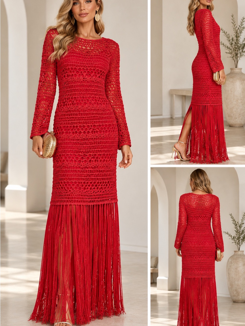 Zara Crochet & Fringe Maxi Dress — Size Medium | Blogger Favorite ❤️